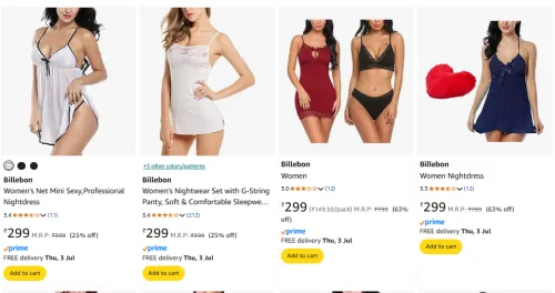 Image of Billebon Women's Professional Nightdress Starting At @₹299