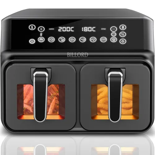 Image of Billord Air Fryer for Home - Dual AirFryers Staineless Steel