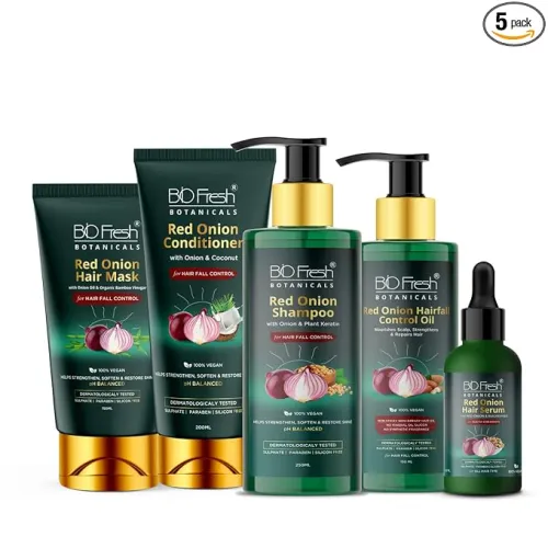 Image of BioFresh Botanicals Red Onion Shampoo + Mask + Oil Complete Hair Kit: