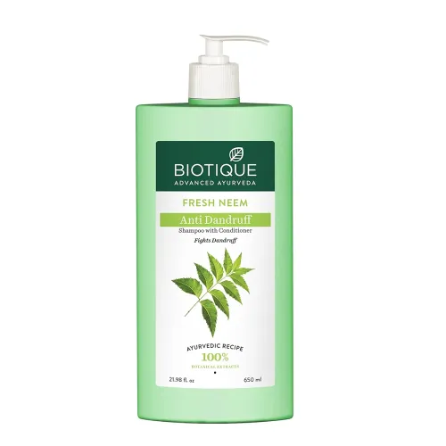Image of Biotique Fresh Neem Anti Dandruff Shampoo and Conditioner 650ml
