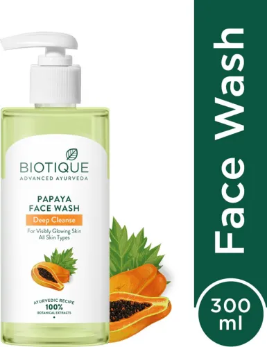 Image of BIOTIQUE Papaya Deep Cleanse Face Wash For Glowing Skin  (300 ml)