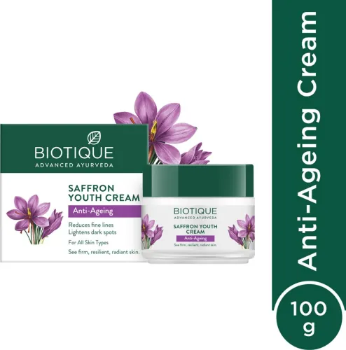 Image of BIOTIQUE Saffron Youth Anti-Ageing Cream 100gm  
