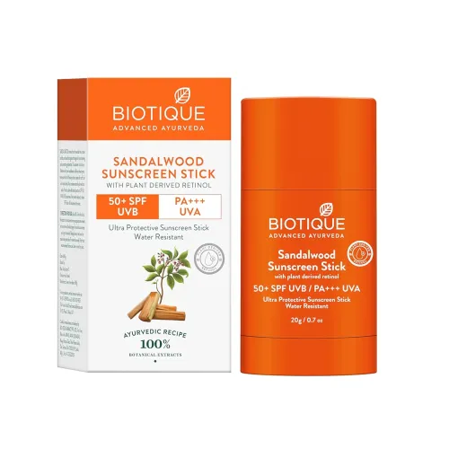 Image of Biotique Sandalwood Sunscreen Stick, SPF 50+