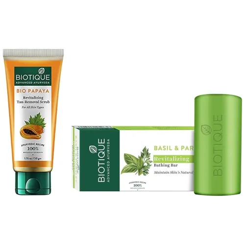 Image of Biotique Tan Scrub & Body Soap Combo