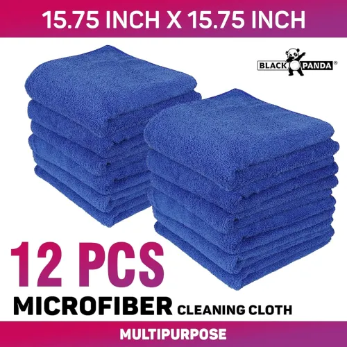 Image of BLACK PANDA Polyester 40x40cm Cleaning Cloth Pack of 12