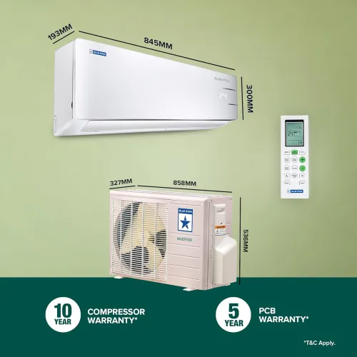 Image of Blue Star 1 Ton 3 Star, 60 Months Warranty, Inverter Split AC .