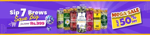 Image of Blue Tea Mega Sale: Flat 50% Off on Flower Herbal Infusion (Pack of 7)