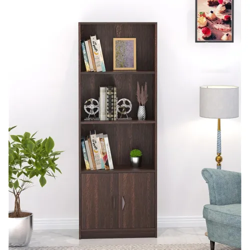 Image of BLUEWUD Seonn Engineered Wood Bookshelf Cabinet Book Rack Organizer