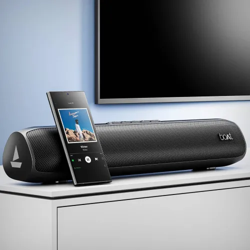 Image of boAt Aavante Bar 520 w/ Dual Passive Radiators,6 HRS Playback & Sleek Design 16 W Bluetooth Soundbar  (Charcoal Black, 2