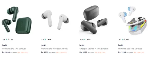 Image of boAt Airdopes TWS Earbuds Starting At @₹1099