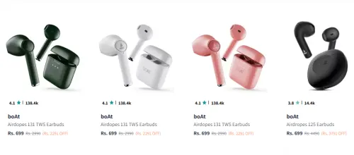 Image of boAt Airdopes TWS Earbuds Starting At ₹699