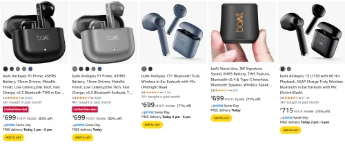 Image of boat airdrops starting @ ₹699