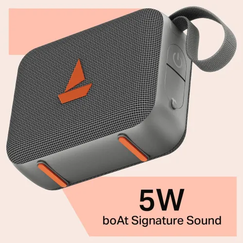 Image of boAt Stone 310, 16 Hrs Playback, 52mm Drivers, TWS Connectivity 5 W Bluetooth Speaker (Groovy Grey, Mono Channel)