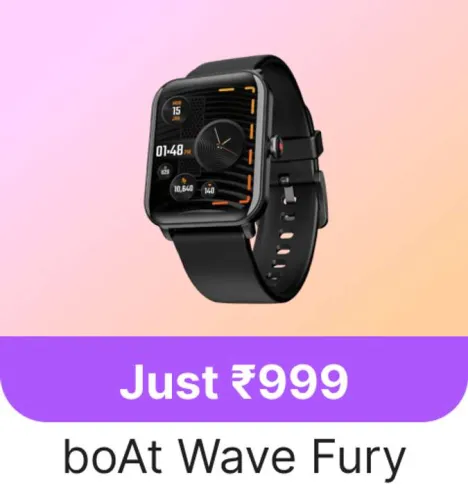 Image of boAt Wave Fury Smartwatch @ ₹999 on Flipkart GOAT Sale