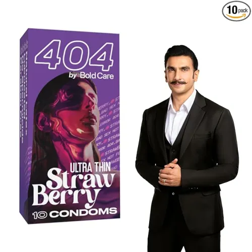 Image of Bold Care 404 Super Ultra Thin Strawberry Flavored Condoms For Men