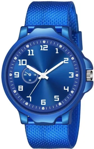 Image of Bolun Men's Blue Dial PU Strap Analog Watch