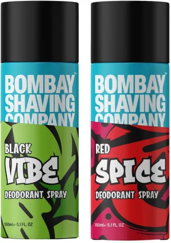 Image of Bombay Shaving Company Red Spice & Black Vibe Deodorant Spray (300ml, Pack of 2)