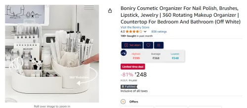 Image of Boniry Cosmetic Organizer For Nail Polish