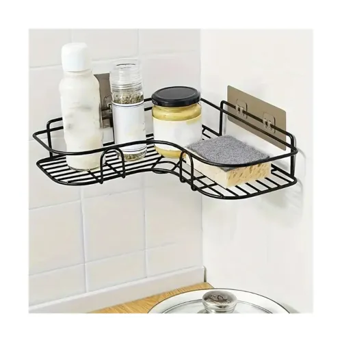 Image of Boniry Metal Bathroom Organiser Without Drill Bathroom Corner Shelf Adhesive Stand`