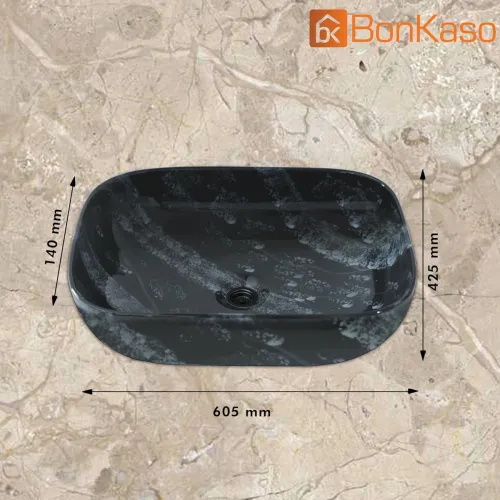 Image of BonKaso Polished Design Ceramica Bathroom Basin Designer Modern Big Table Top Wash