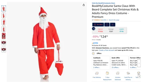 Image of BookMyCostume Santa Claus Costum