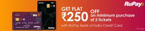 Image of BookMyShow: Get Flat ₹250 Off on minimum purchase of 2 tickets with RuPay BOI CC