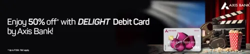Image of BookMyShow: Get 50% discount up to ₹250 with Axis Delight Debit Cards