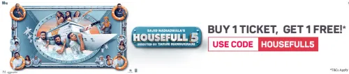 Image of BookMyShow Offer : BOGO Movie Tickets up to ₹150 Off for Housefull movie only