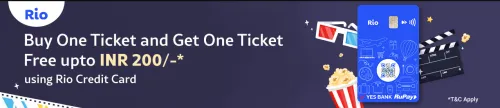 Image of BookMyShow Offer : BOGO Ticket Free upto ₹200 using RIO CC