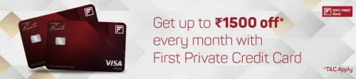 Image of BookMyShow: Get up to ₹1500 Off Every Month with IDFC First Bank Private Credit Card Offer