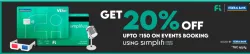 BookMyShow Offer: Save 20% off up to ₹150 on Events Booking using SimpliFi Credit Card