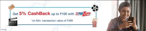 Image of BookMyShow Offer: Get 5% Cashback upto ₹100 with PayZapp