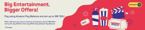 Image of BookMyShow Offer : Pay Using Amazon Pay Balance (Min. Transaction Value ₹500) & Win upto ₹150