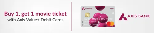 Image of BookMyShow Offer: Buy 1 ticket & Get 1 Free with Axis Value+ Debit cards