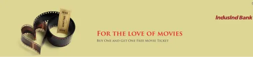 Image of BookMyShow Offer: Buy 1 Get 1 Free Ticket with IndusInd Premium Debit Cards