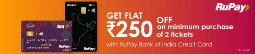 Image of BookMyShow Offer: Flat ₹250 Off on minimum purchase of 2 tickets with RuPay BOI CC