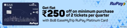 Image of BookMyShow Offer: Flat ₹250 Off with BOB EaseMyTrip RuPay Platinum Card