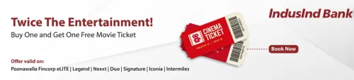 Image of BookMyShow Offer: IndusInd Bank Credit Cards Buy 1 Get 1 free movie ticket offer