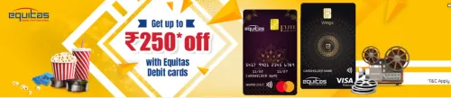 Image of BookMyShow Offer: Get up to ₹250 Off with Equitas Debit Card