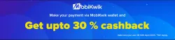 BookMyShow Offer: Upto 30% Cashback on Movie Tickets payment via MobiKwik wallet