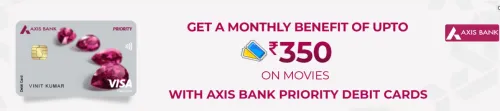 Image of BookMyShow Offer: Upto ₹350 Off on Movie Tickets on Axis Bank Priority Debit cards