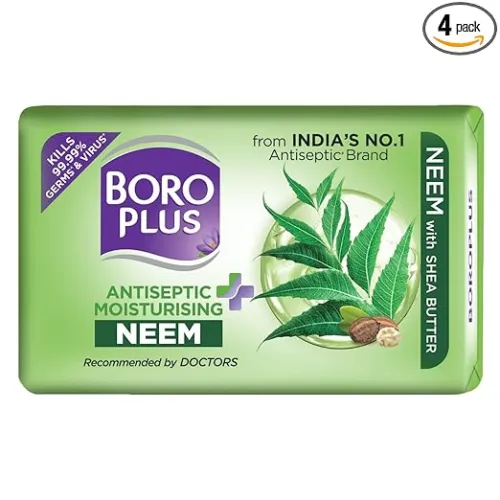 Image of BoroPlus Antiseptic And Moisturising Bathing Neem Soap With Neem 125G (Pack Of 4)