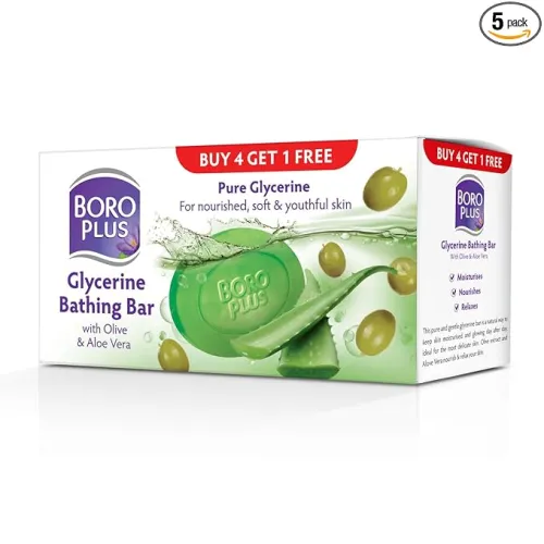 Image of BOROPLUS Glycerine Bathing Bar With Olive & Aloe Vera (125G, Free)