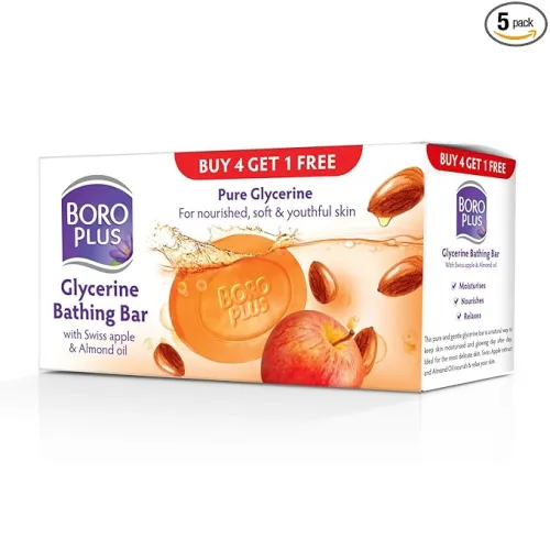 Image of BOROPLUS Glycerine Bathing Bar With Swiss Apple & Almond Oil (125G, Free)