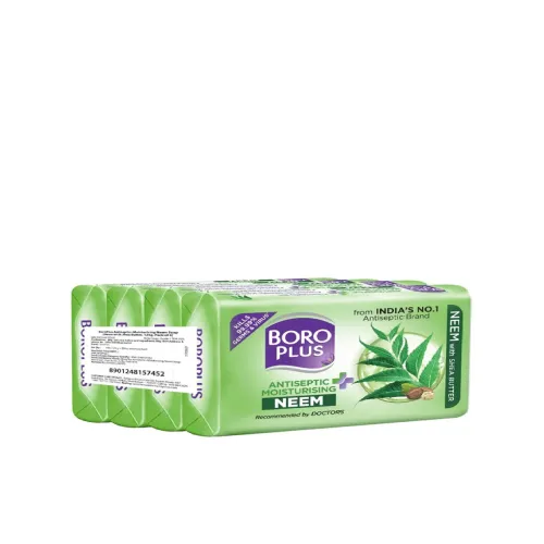 Image of BOROPLUS Set of 4 Antiseptic & Moisturising Neem Soap with Shea Butter - 125g Each
