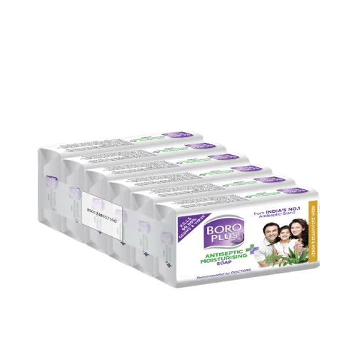 Image of BOROPLUS Set of 6 Antiseptic & Moisturising Soap with Neem & Honey - 125 g Each