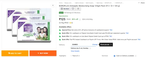 Image of BOROPLUS Antiseptic Moisturising Soap 125g Pack Of 3