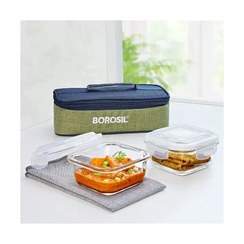 Image of Borosil Ace Borosilicate Glass Lunch Boxes Set of 2