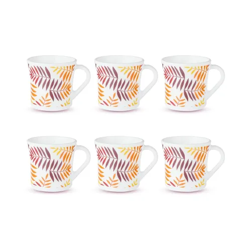 Image of BOROSIL Costa Opalware Larah Tea/Coffee Mugs, 160ml, Pack of 6