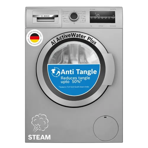 Image of Bosch 7kg Front Load Washing Machine (WAJ24266IN, Silver, Inverter, Steam)